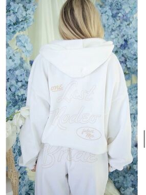 White Embellished 'One Last Rodeo' Hoodie